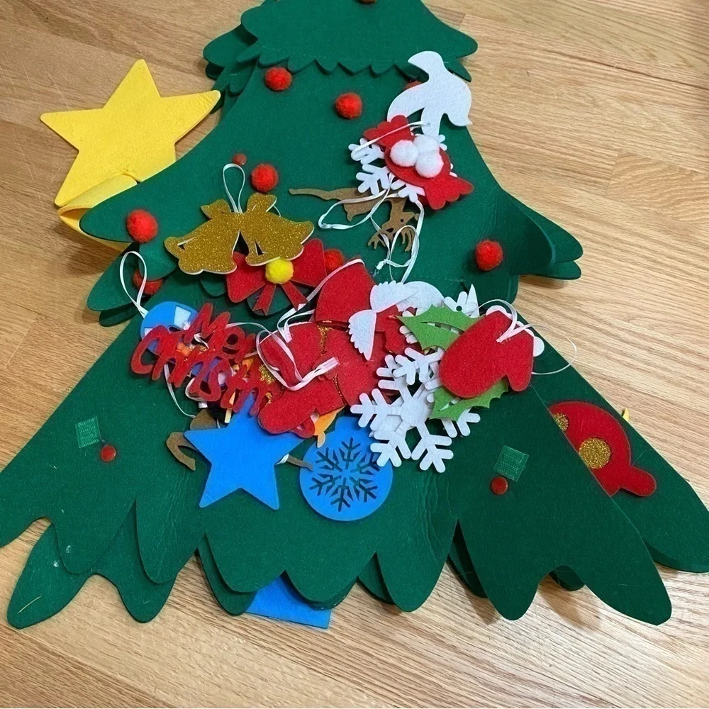 Felt Christmas Tray Kids Baby Decoration Toy Star Ornaments